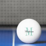 Aqua Monogramm und Name Personalisiert Tischtennisball<br><div class="desc">Individuell bedruckte Tischtennisbälle,  die mit Ihrem Namen und Monogramm oder mit anderen Texten personalisiert sind. Klicken Sie auf Anpassen,  um Schriftart und Farben zu bearbeiten oder um eigene Texte und Bilder hinzuzufügen,  um ein einzigartiges Geschenk zu erstellen.</div>