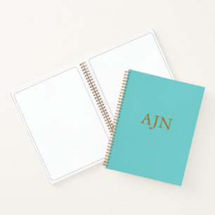 Aqua Monogrammed Art Sketchbook Carnet Cadeau