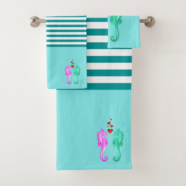 Aqua nautique/rose/baiser hippocampe/bain de coeur (En situation)