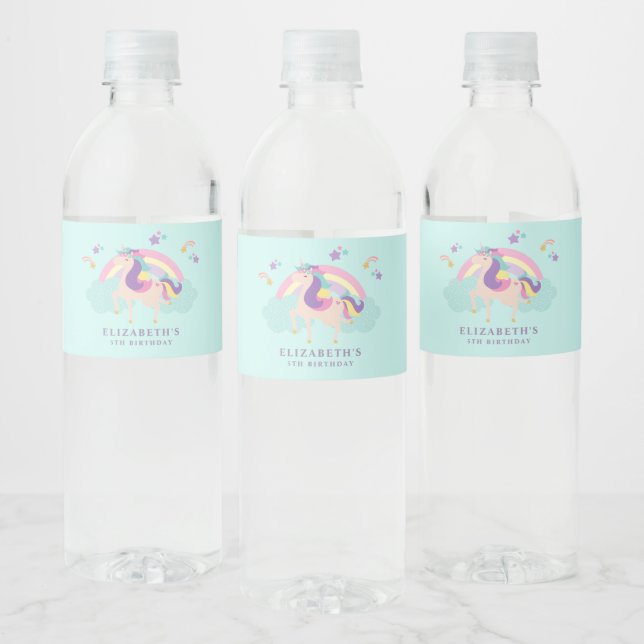 Aqua Niedlich Unicorn Personalisiertes Wasser Flas (Flaschen)