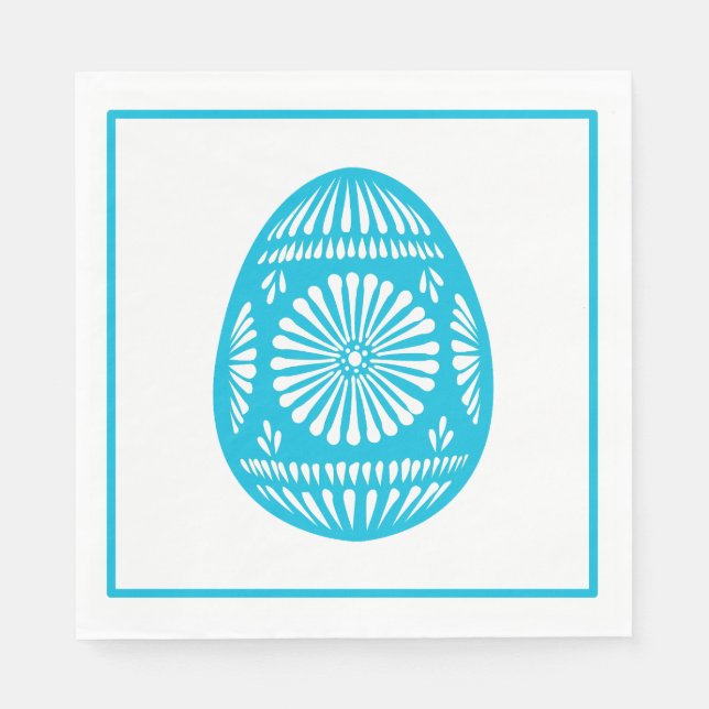 Aqua Oaster Egg Klassischer Chic Serviette (Vorderseite)