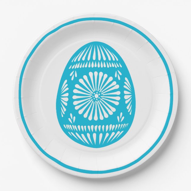 Aqua Oaster Egg Pappteller (Vorderseite)