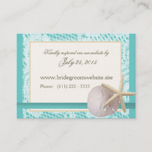 Aqua Ocean and Lace Small Insert Card