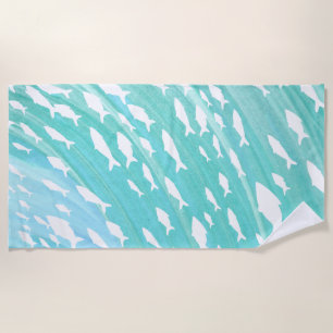 Aqua Ocean Fish Beachy Muster Strandtuch