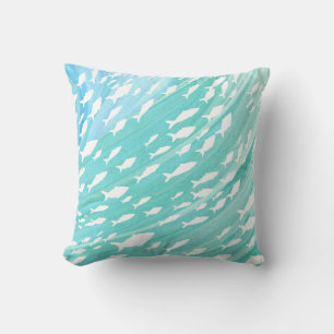 Aqua Ocean Fish Nautical Kissen