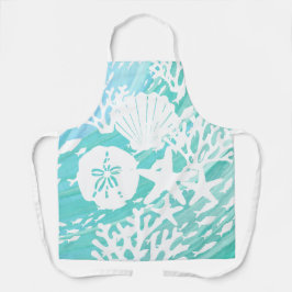 Aqua Ocean Seashells Fisch Coral Schürze