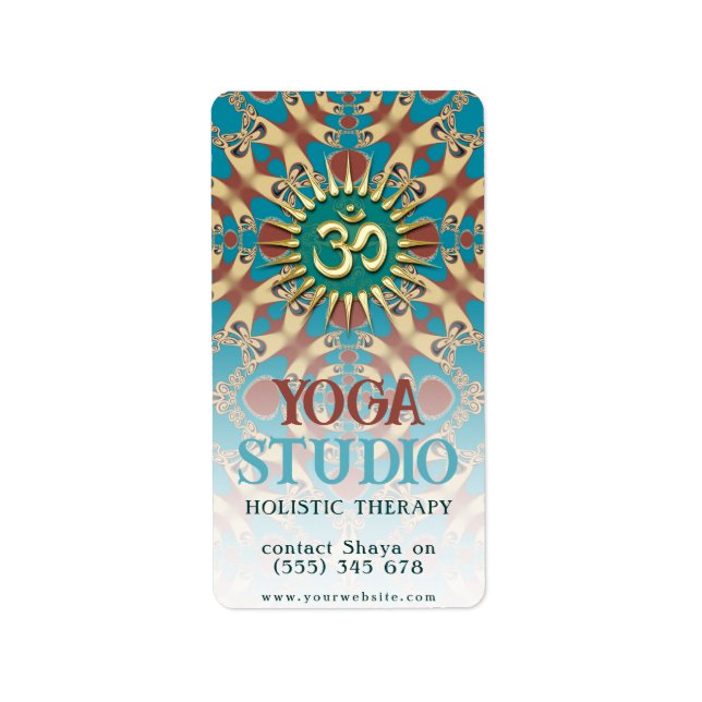 Aqua Ochre Yoga Adressaufkleber (Vorne)