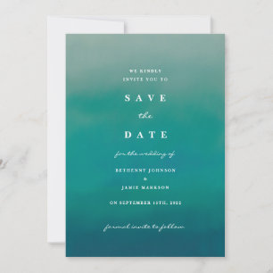 Aqua Ombre Boho Save-the-Date-Einladung Einladung