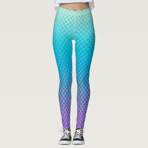 Aqua Ombre Meerjungfrau-Muster-Leggings Leggings