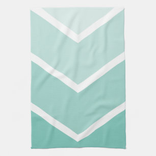 Aqua Ombré Zickzack Streifen Geschirrtuch