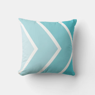 Aqua Ombré Zickzack Streifen Muster Kissen