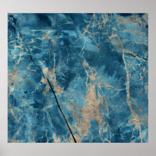 Aqua Onyx Marmor: Hochauflösendes Design. Poster