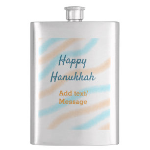 Aqua orange glückliche Hanukkah hinzufügen Name Te Flachmann