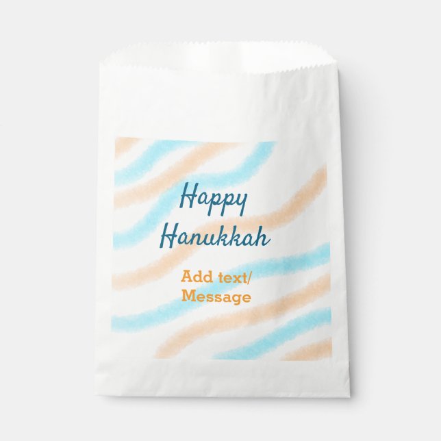 Aqua orange glückliche Hanukkah hinzufügen Name Te Geschenktütchen (Vorderseite)