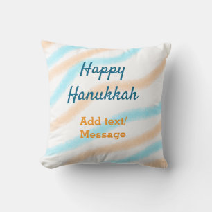 Aqua orange glückliche Hanukkah hinzufügen Name Te Kissen