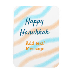 Aqua orange glückliche Hanukkah hinzufügen Name Te Magnet