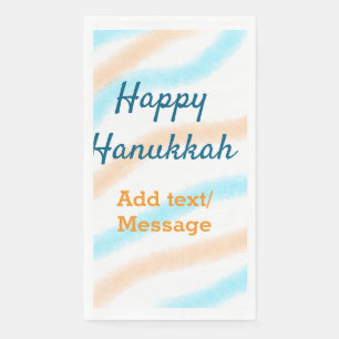 Aqua orange glückliche Hanukkah hinzufügen Name Te Serviette