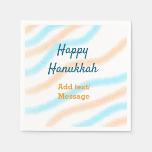 Aqua orange glückliche Hanukkah hinzufügen Name Te Serviette