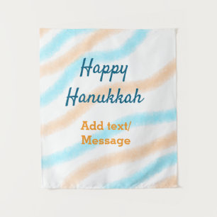 Aqua orange glückliche Hanukkah hinzufügen Name Te Wandteppich