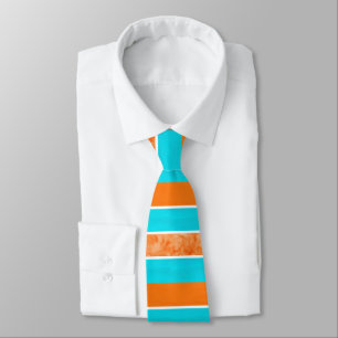 Aqua-orange mutige Streifen Krawatte