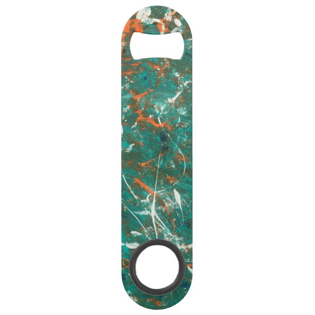 Aqua Orange White Stainless Steel Flasche Opener Speed Flaschenöffner (Vorderseite)