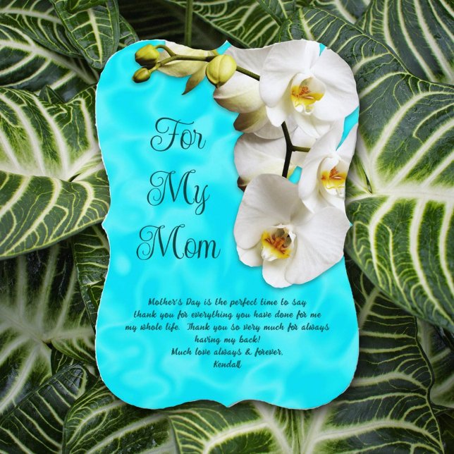 Aqua Orchids Mothers Day Message Cards Einladung (Von Creator hochgeladen)