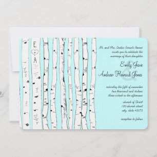 Aqua OU TOUTE COULEUR Birch Tree Invitations de ma