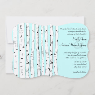 Aqua OU TOUTE COULEUR Birch Tree Invitations de ma
