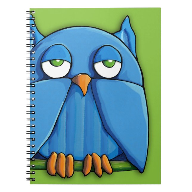 Aqua Owl Green 2 Notebook Notizblock (Vorderseite)