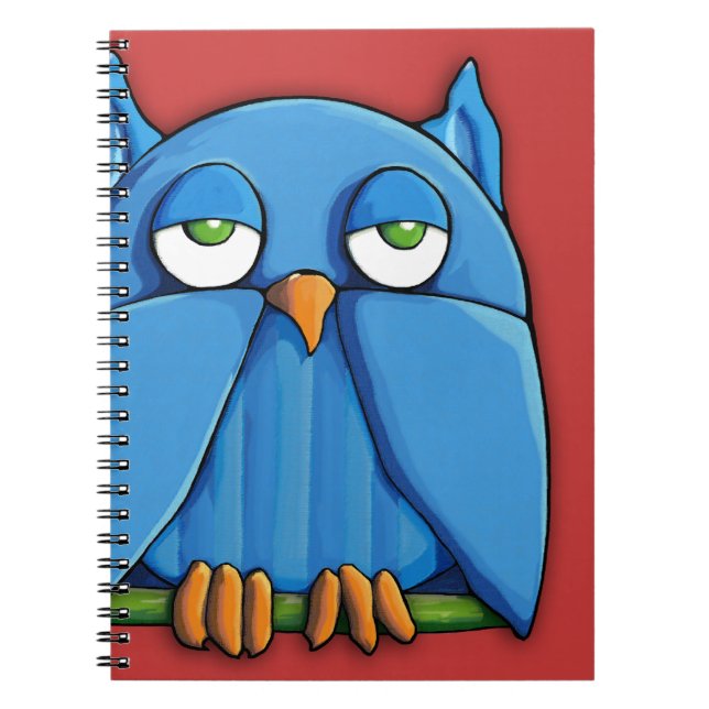 Aqua Owl Red 2 Notebook Notizblock (Vorderseite)