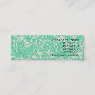 Aqua-Paisley-Muster-moderne dünne Visitenkarte