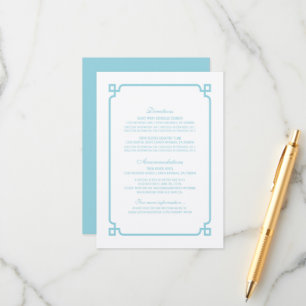 Aqua Paradise Deko Chic Wedding Info Card Begleitkarte