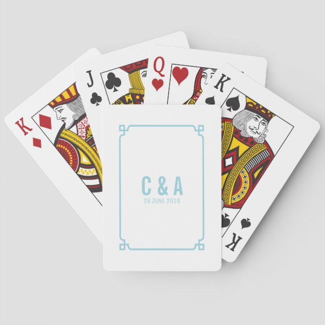 Aqua Paradise Deko Chic Wedding Playing Cards Spielkarten (Rückseite)