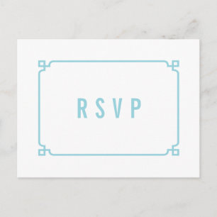 Aqua Paradise Deko Chic Wedding RSVP Postcard Einladungspostkarte