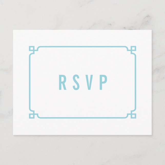 Aqua Paradise Deko Chic Wedding RSVP Postcard Einladungspostkarte (Vorderseite)