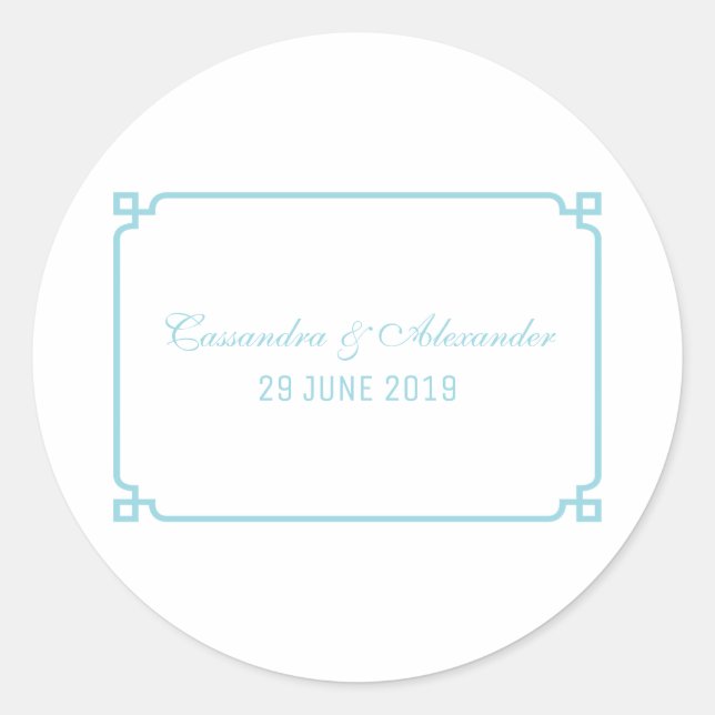 Aqua Paradise Deko Chic Wedding Runder Aufkleber (Vorderseite)