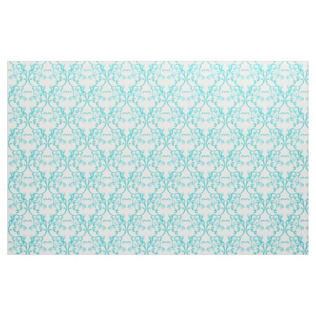 Aqua Parisian Damask Muster Fabric Stoff (Fat Quarter (45,7 x 55,9 cm))