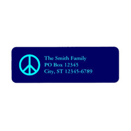 Aqua Peace Symbol Address Labels