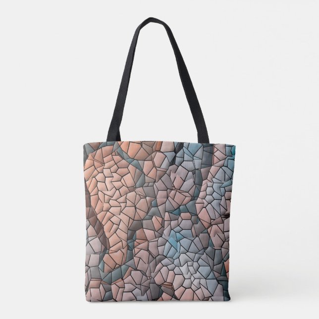 Aqua peach and black quilt pattern tasche (Rückseite)