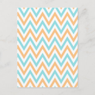 Aqua-peach, Zickzack Zigzag Postkarte