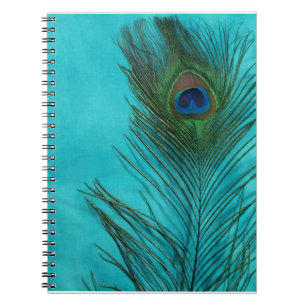 Aqua Peacock Feather Notizblock