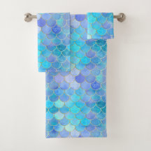 Aqua Pearlescent & Gold Mermaid Scanner Muster