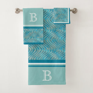 Aqua personnalisé bleu turquoise Taupe courbe lign
