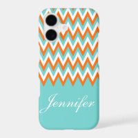 Aqua personnalisé Chevron orange blanc bleu