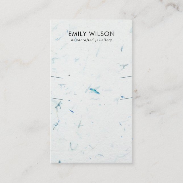 AQUA PETAL HANDMADE PAPIER LONG NECKLACE DISPLAY VISITENKARTE (Vorderseite)