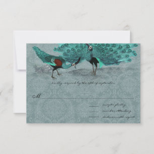Aqua Pfau Metallic Eleganz Einladung