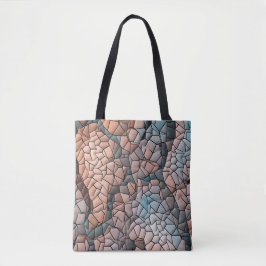 Aqua-Pfirsich- und schwarzes Quiltmuster Tasche