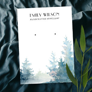 AQUA PINE BAUM WINTERWALD STUD EARRING ANZEIGE VISITENKARTE