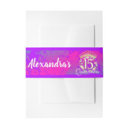 Aqua Pink Elegante Quinceanera Feier Einladungsbanderole