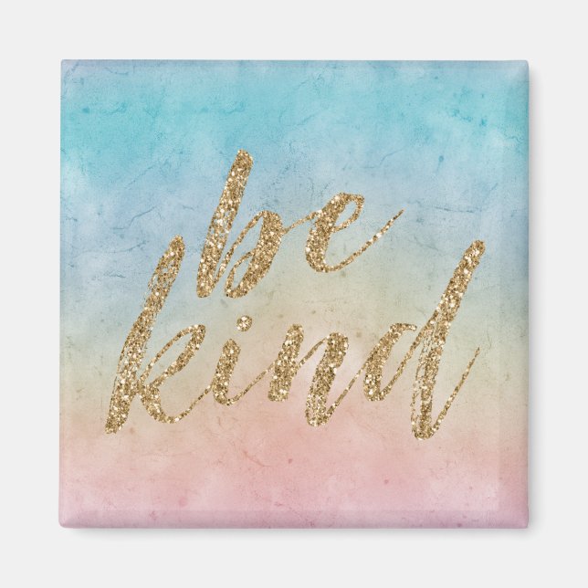 Aqua Pink Gefärbte Krawatte Gold Glitzer ist freun Magnet (Vorne)